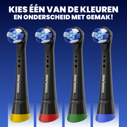 Opzetborstels geschikt voor Oral-B iO - Schuine Borstelharen - Zwart - 16 Stuks
