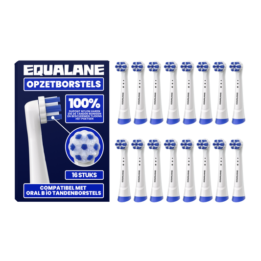 Opzetborstels geschikt voor Oral-B iO - Normale Borstelharen - Wit - 16 Stuks