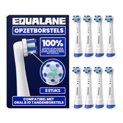 Universele opzetborstels geschikt voor Oral B iO tandenborstels - Zachte Borstelharen - Wit - 8 Stuks
