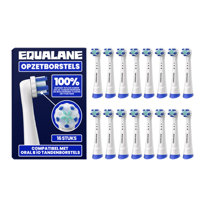 Opzetborstels geschikt voor Oral-B iO - Zachte Borstelharen - Wit - 16 Stuks