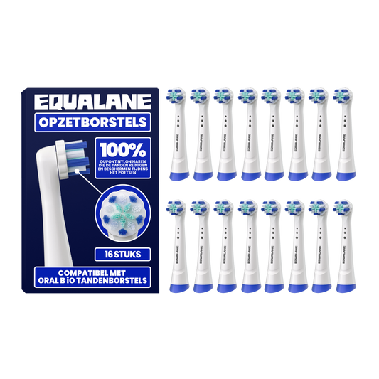 Universele opzetborstels geschikt voor Oral B iO tandenborstels - Zachte Borstelharen - Wit - 16 Stuks