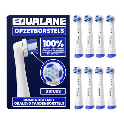 Opzetborstels geschikt voor Oral-B iO - Schuine Borstelharen - Wit - 8 Stuks