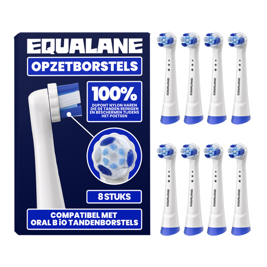 Opzetborstels geschikt voor Oral-B iO - Schuine Borstelharen - Wit - 8 Stuks