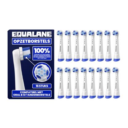 Opzetborstels geschikt voor Oral-B iO - Schuine Borstelharen - Wit - 16 Stuks