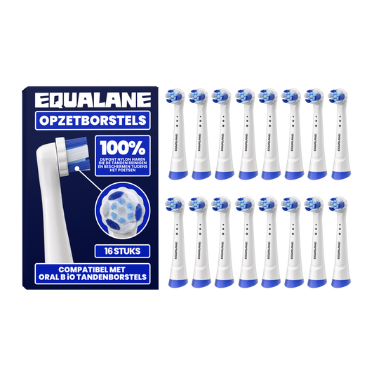 Opzetborstels geschikt voor Oral-B iO - Schuine Borstelharen - Wit - 16 Stuks
