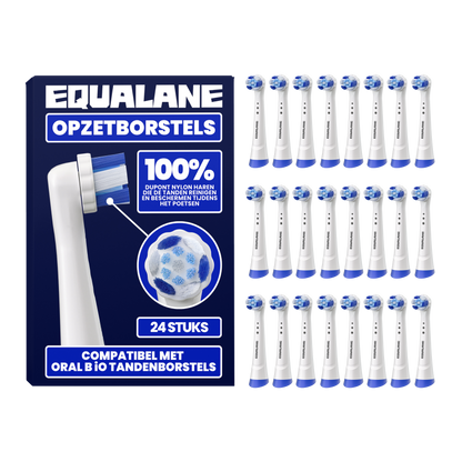 Universele opzetborstels geschikt voor Oral B iO tandenborstels - Schuine Borstelharen - Wit - 24 Stuks