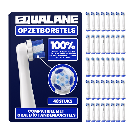 Opzetborstels geschikt voor Oral-B iO - Schuine Borstelharen - Wit - 40 Stuks