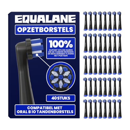 Opzetborstels geschikt voor Oral-B iO - Normale Borstelharen - Zwart - 40 Stuks