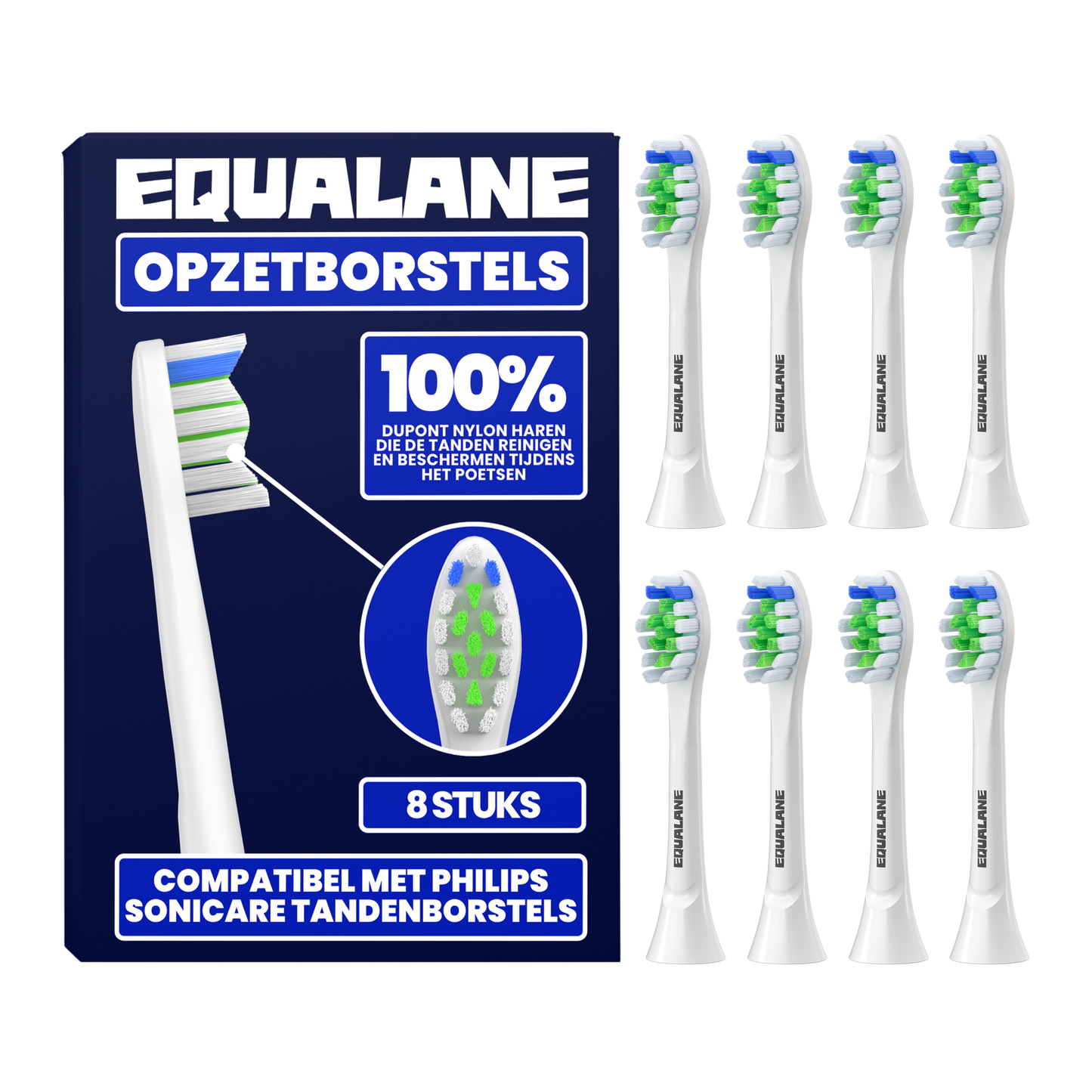 Universele opzetborstels geschikt voor Philips Sonicare tandenborstels - Normale Borstelharen - Wit - 8 Stuks