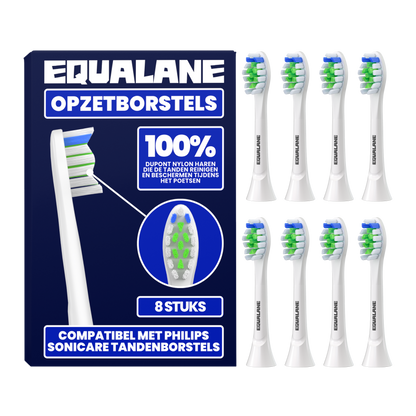 Universele opzetborstels geschikt voor Philips Sonicare tandenborstels - Normale Borstelharen - Wit - 8 Stuks