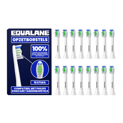Universele opzetborstels geschikt voor Philips Sonicare tandenborstels - Normale Borstelharen - Wit - 16 Stuks