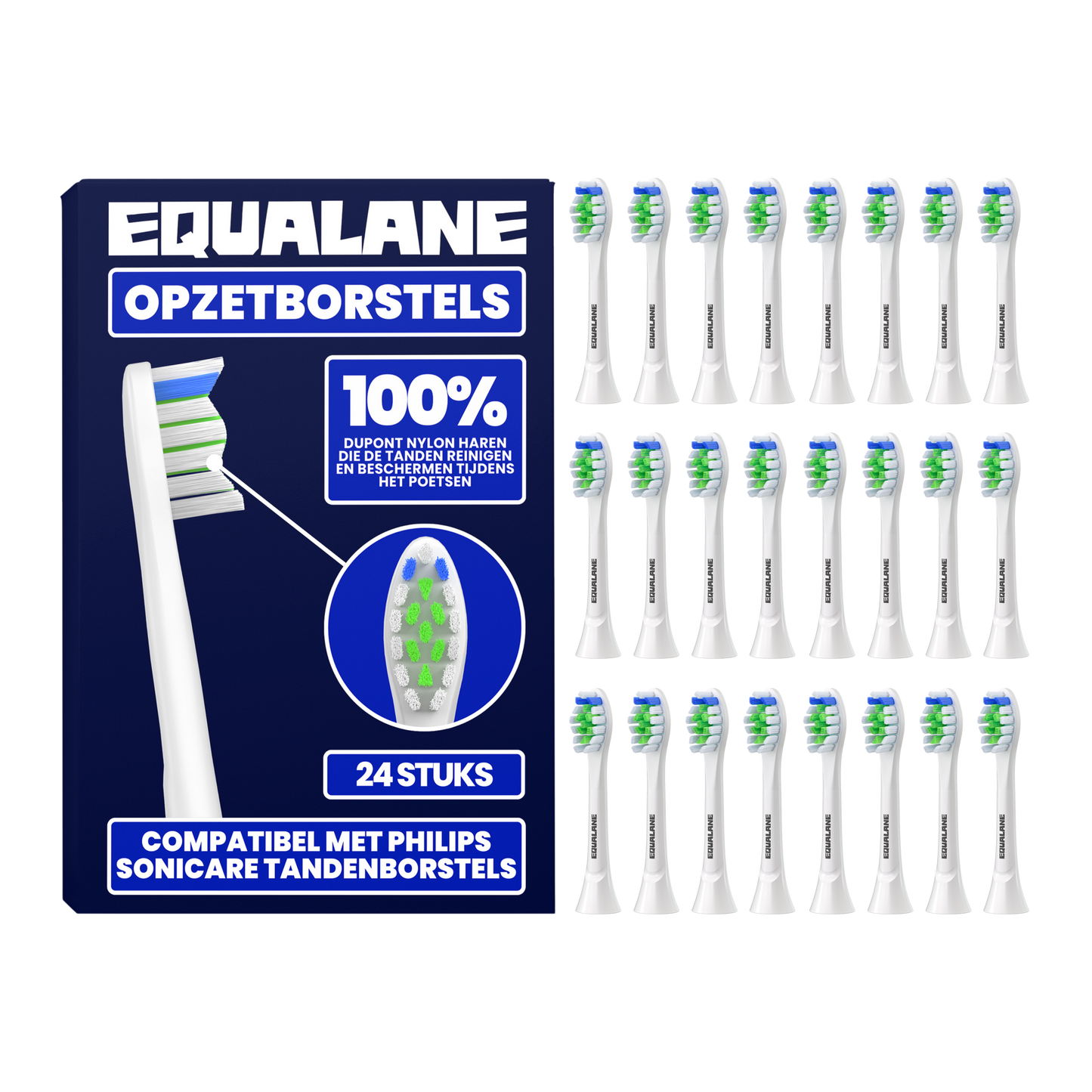 Universele opzetborstels geschikt voor Philips Sonicare tandenborstels - Normale Borstelharen - Wit - 24 Stuks