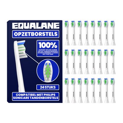 Universele opzetborstels geschikt voor Philips Sonicare tandenborstels - Normale Borstelharen - Wit - 24 Stuks