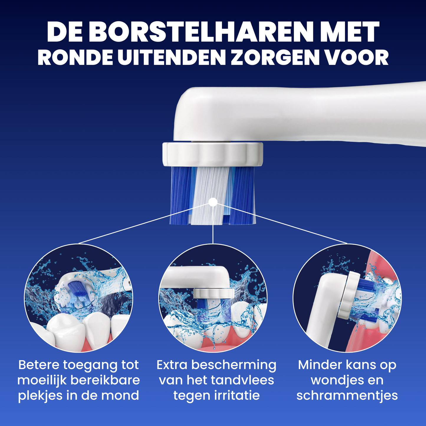 Universele opzetborstels geschikt voor Oral B iO tandenborstels - Schuine Borstelharen - Wit - 24 Stuks