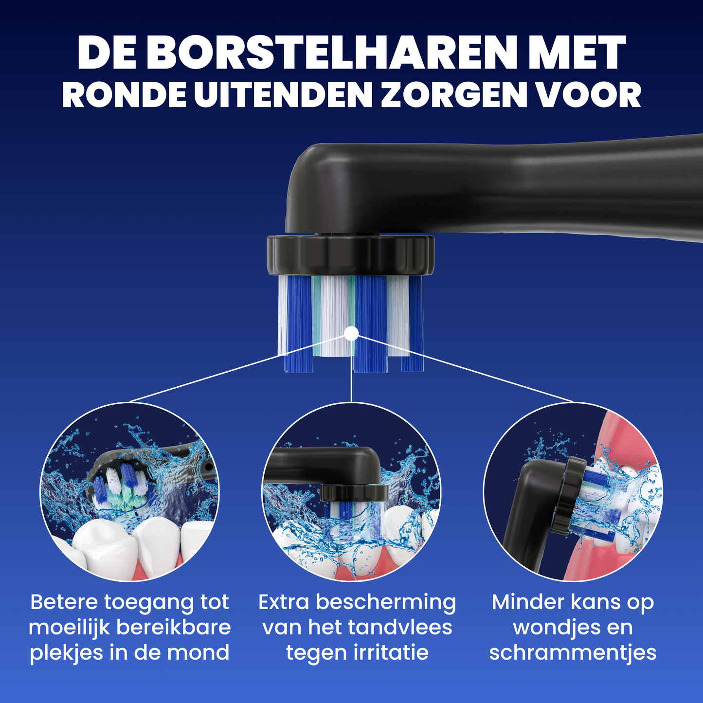 Opzetborstels geschikt voor Oral-B iO - Zachte Borstelharen - Zwart - 32 Stuks