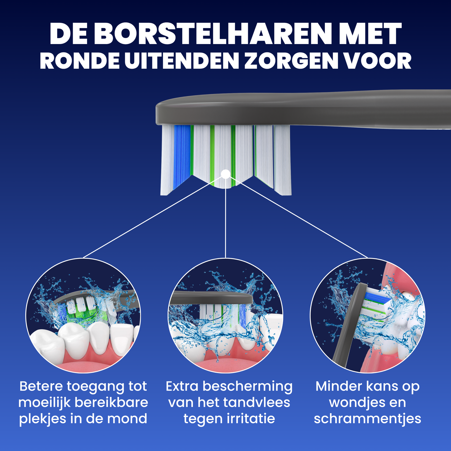 Opzetborstels geschikt voor Philips Sonicare - Normale Borstelharen - Zwart - 24 Stuks