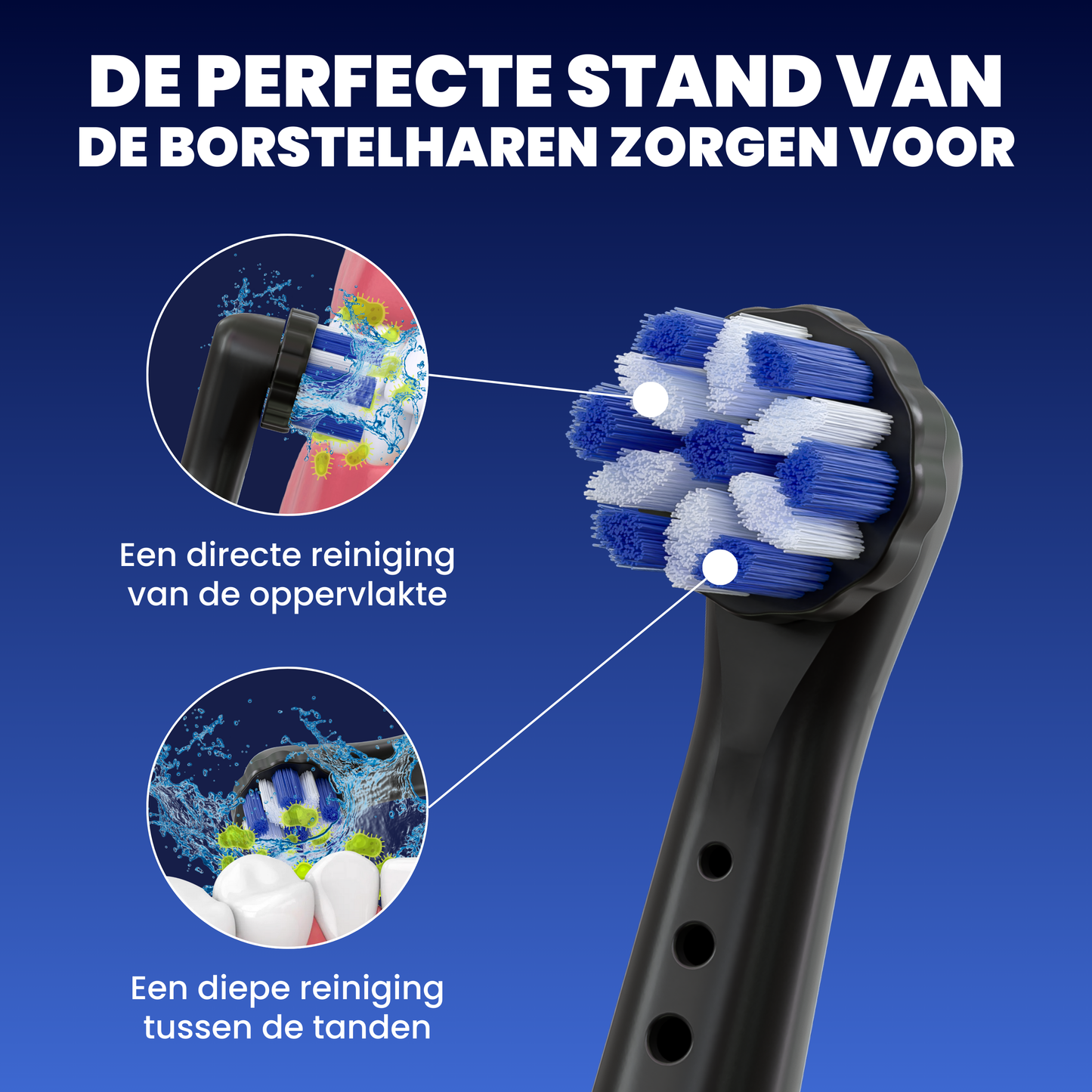 Opzetborstels geschikt voor Oral-B iO - Normale Borstelharen - Zwart - 16 Stuks