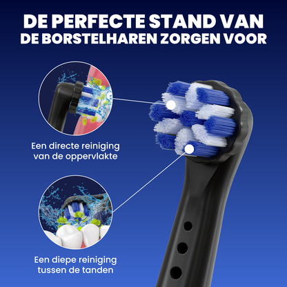 Opzetborstels geschikt voor Oral-B iO - Normale Borstelharen - Zwart - 16 Stuks