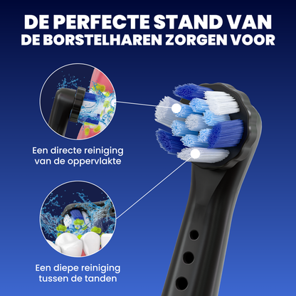 Opzetborstels geschikt voor Oral-B iO - Schuine Borstelharen - Zwart - 16 Stuks
